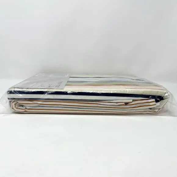 IKEA Tyra Rand King Duvet Cover + Pillowcases Striped 100% Cotton Maximalist New - Picture 11 of 11